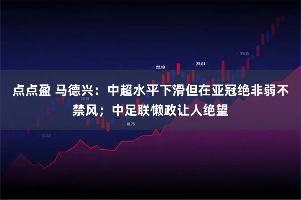点点盈 马德兴：中超水平下滑但在亚冠绝非弱不禁风；中足联懒政让人绝望